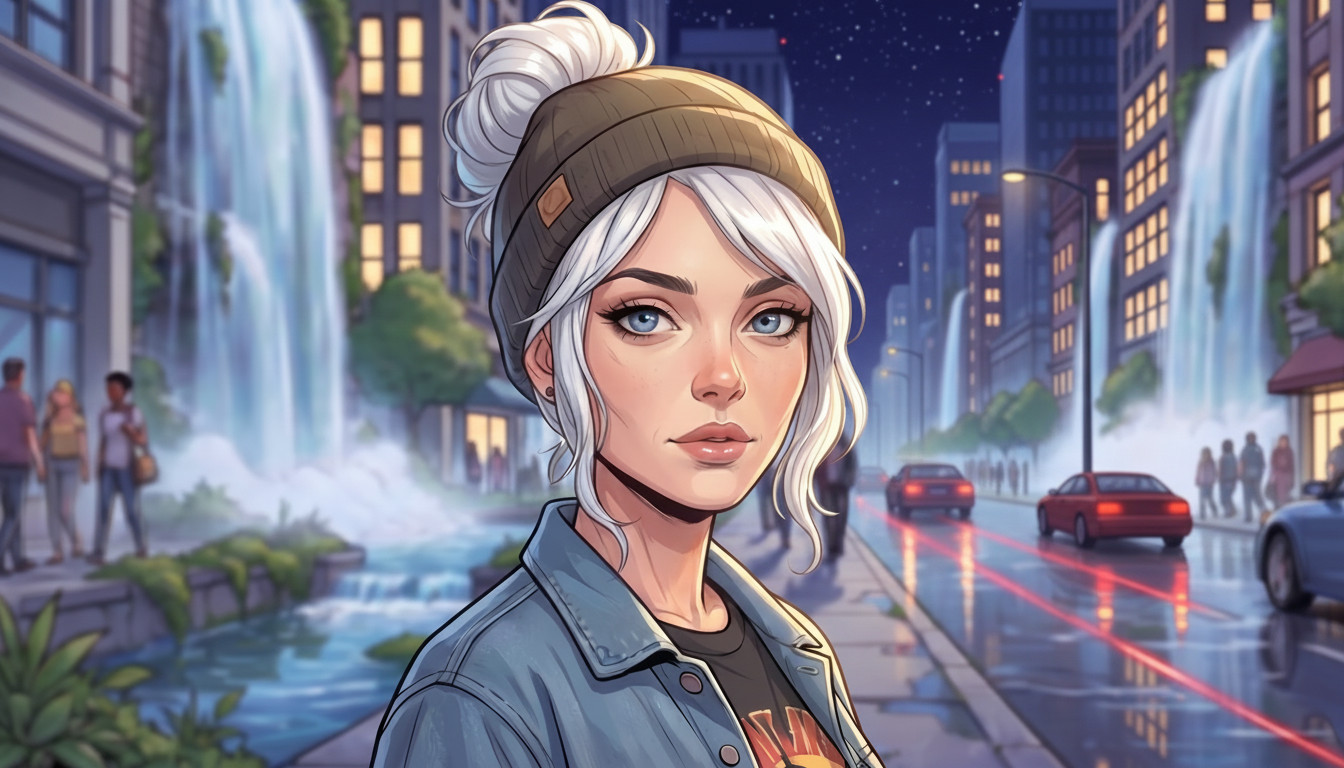 Her dream — a city turned to waterfalls and green