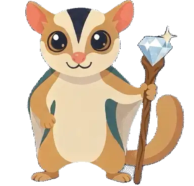 Shoogs, the I Dream Stuff sugar glider, waving